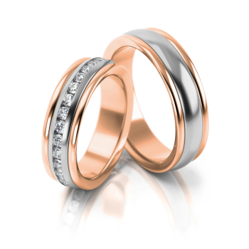 Preview: Stelmach Trauringe Weiss-Gelbgold Schalke 083